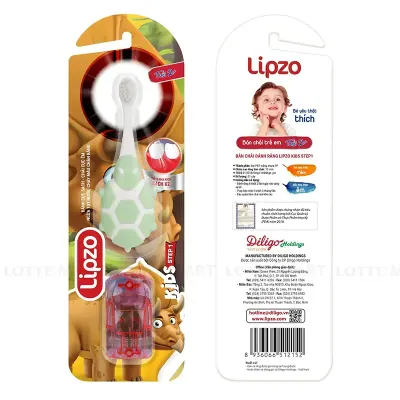 Bàn Chải Đánh Răng Lipzo Kids Step1 Cao Cấp Chỉ Tơ Nha Khoa Dành Cho Trẻ Em Trên 5 Tuổi (Giao Màu Ngẫu Nhiên)