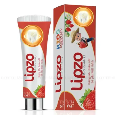Kem Đánh Răng Lipzo Kid Vị Dâu Cho Trẻ Trên 2 Tuổi Tuýp 75g