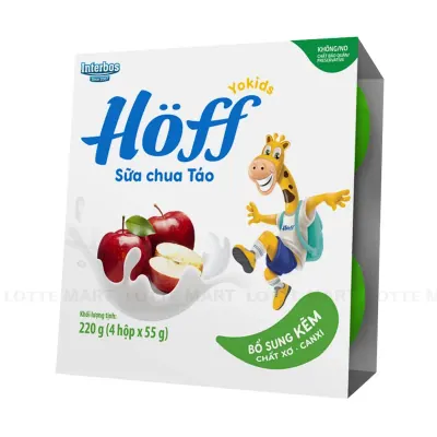 Lốc 4 Hộp Sữa Chua Hoff Kids Yogurt Vị Táo 55g