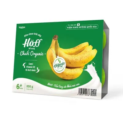 Lốc 6 Sữa Chua Trái Cây Hoff Chuối Organic 55g