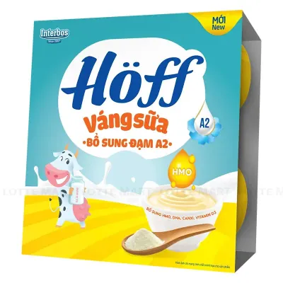 Lốc 4 Hũ Váng Sữa Hoff Bổ Sung Đạm A2 55g