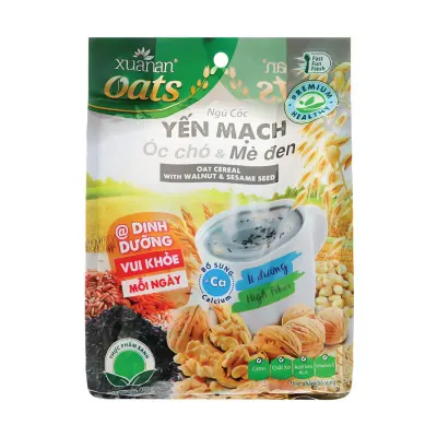 Thực Phẩm Bổ Sung Ngũ Cốc Yến Mạch Óc Chó-Mè Đen Xuân An Gói 400g