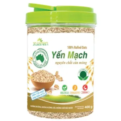 Yến Mạch Nguyên Chất Cán Mỏng Xuân An Hũ 400g