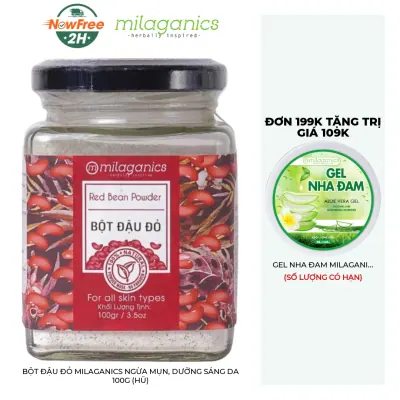 Bột Đậu Đỏ Milaganics Ngừa Mụn, Dưỡng Sáng Da 100g (Hũ)
