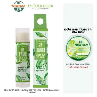 Son Dưỡng Môi Milaganics Trà Xanh Dưỡng Ẩm, Giảm Thâm 4g
