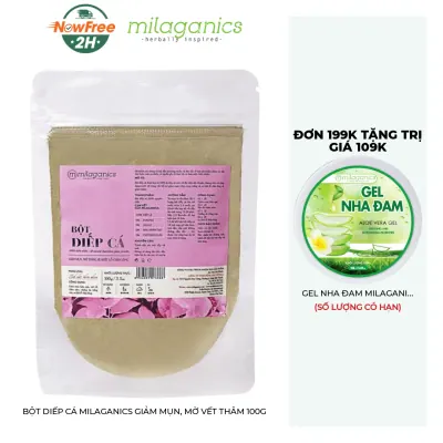 Bột Diếp Cá Milaganics Giảm Mụn, Mờ Vết Thâm 100g