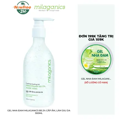 Gel Nha Đam Milaganics B5 2% Cấp Ẩm, Làm Dịu Da 300ml