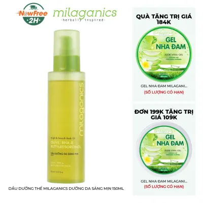 Dầu Dưỡng Thể Milaganics Dưỡng Da Sáng Mịn 150ml