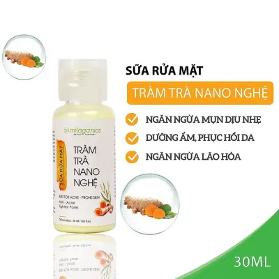 [Mini] Sữa Rửa Mặt Milaganics Tràm Trà Nano Nghệ Ngừa Mụn 30ml