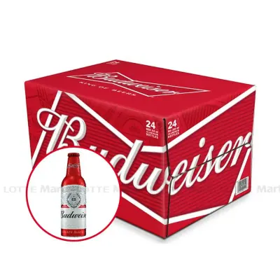 Thùng 24 Chai Bia Budweiser Aluminum 5% ABV 355ml