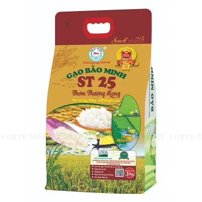 Gạo ST25 Bảo Minh Thơm Thượng Hạng Túi 3kg