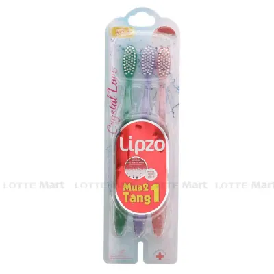 Bàn Chải Đánh Răng Lipzo Crystal Love Tơ Siêu Mảnh (Bộ 2+1)
