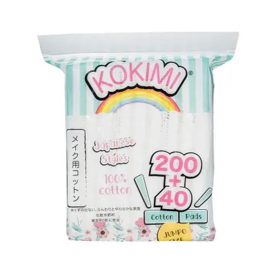 Bông Tẩy Trang Kokimi Vuông 240 Miếng 223g