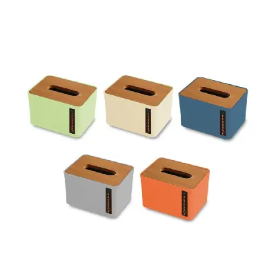 Hộp Đựng Giấy Nhựa Nắp Tre Chữ Nhật