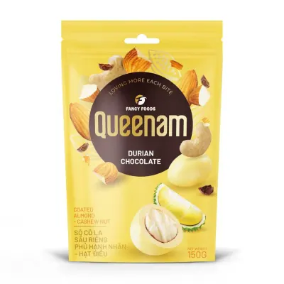 Choco Sầu Riêng Hạnh Nhân Hạt Điều Queenam 75g