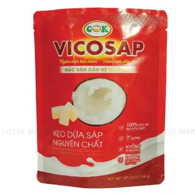 Kẹo Dừa Sáp Vicosap Vị Nguyên Bản Túi 100g