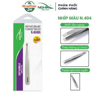 Nhíp Đầu Ngang Kềm Nghĩa Thép Không Gỉ N.404BA (Bạc)