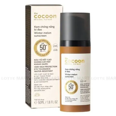 Kem Chống Nắng Cocoon Chiết Xuất Bí Đao Quang Phổ Rộng SPF50+ Pa++++ 50ml