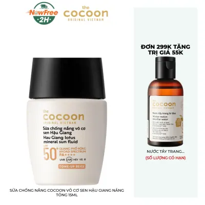Sữa Chống Nắng Cocoon Vô Cơ Sen Hậu Giang Nâng Tông 15ml