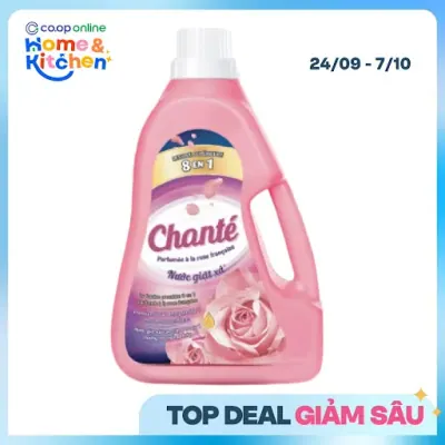 Nước Giặt Xả Chante 8 trong1 Hoa Hồng Pháp Chai 3.1kg