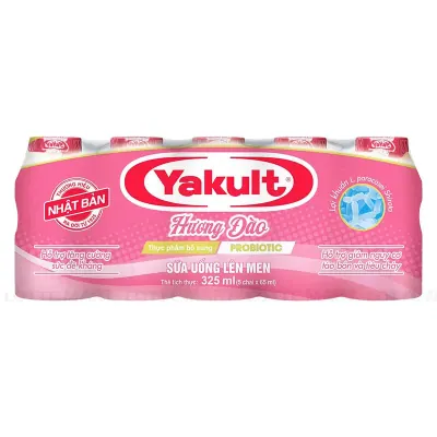 Lốc 5 Chai Sữa Chua Uống Lên Men Yakult Vị Đào 65ml