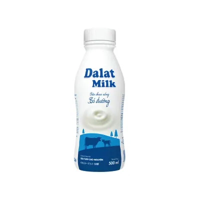 Sữa Chua Uống Dalat Milk Có Đường Chai 500ml
