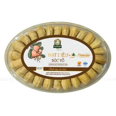 Hạt Điều Vỏ Lụa Bà Tư Hộp 165g