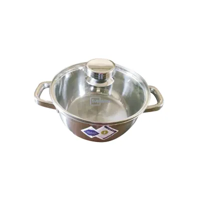 Nồi Inox 430 3 Đáy Bếp Từ Nắp Kiếng Five Star 20cm