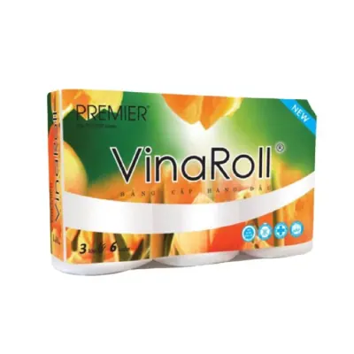 Giấy Vệ Sinh Vinaroll 3 Lớp 6 Cuộn Không Lõi