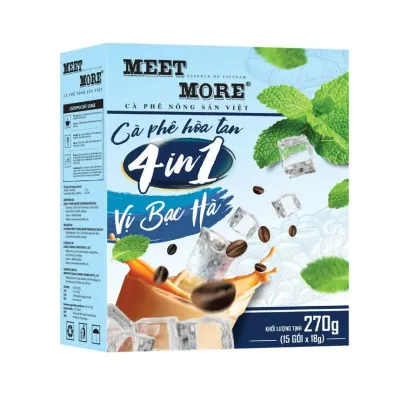 Café Hòa Tan 4in1 Meet More Ocop Bạc Hà 15x18g