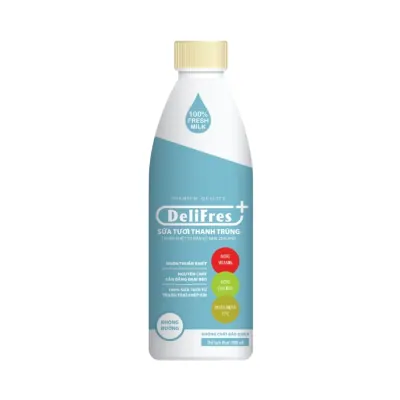 Sữa Tươi Thanh Trùng Không Đường Delifres Chai 900ml