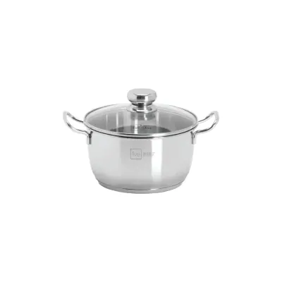 Nồi Inox 430 3 Đáy Nắp Kiếng Five 16cm