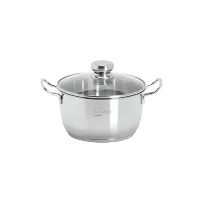 Nồi Inox 430 3 Đáy Nắp Kiếng Five 18cm
