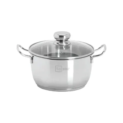 Nồi Inox 430 3 Đáy Nắp Kiếng Five 24cm