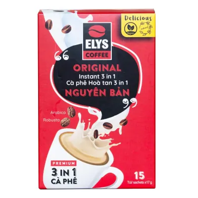 Cà Phê Hòa Tan 3in1 Original Elys Hộp 15x17g