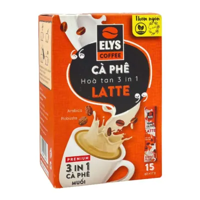Cà Phê Sữa Hòa Tan 3in1 Latte Elys Hộp 15x17g