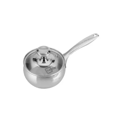 Quánh Inox Táo 3 Lớp Nắp Kính FiveStar 14cm