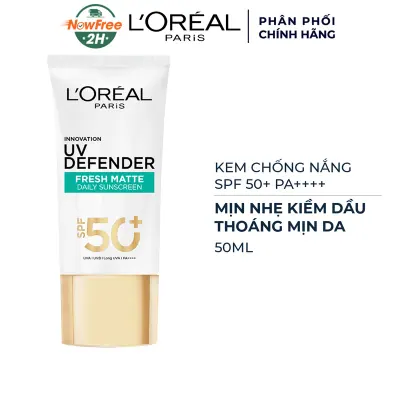 Kem Chống Nắng L'Oréal Mịn Nhẹ Kiềm Dầu Thoáng Mịn Da 50ml