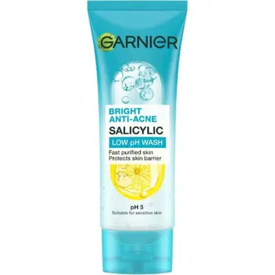 Sửa Rửa Mặt Giảm Mụn Garnier Bright Anti-Acne Salicylic Low PH Wash 100ml