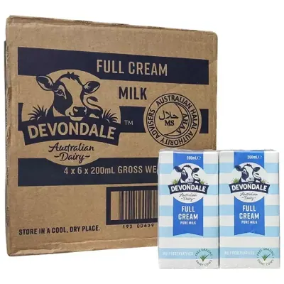Thùng 24 Hộp Sữa Nguyên Kem Devondale 200ml