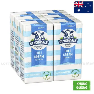 Lốc 6 Hộp Sữa Tươi Tiệt Trùng Devondale Nguyên Kem 200ml