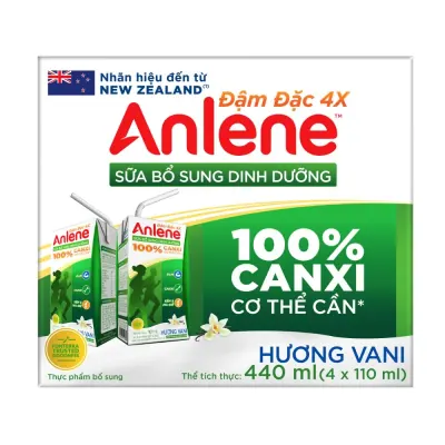 Sữa Anlene Đậm Đặc 4X Vani 4x110ml