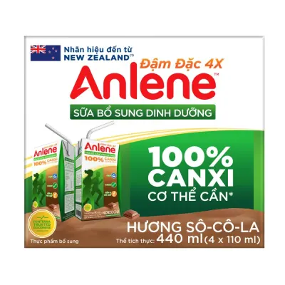 Sữa Anlene Đậm Đặc 4X Socola 4x110ml