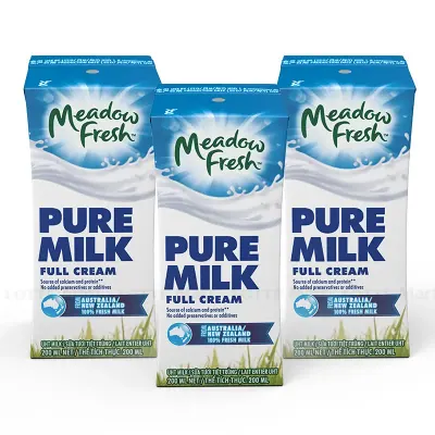 Lốc 3 Hộp Hộp Sữa Tiệt Trung Nguyên Kem Meadow Fresh 200ml
