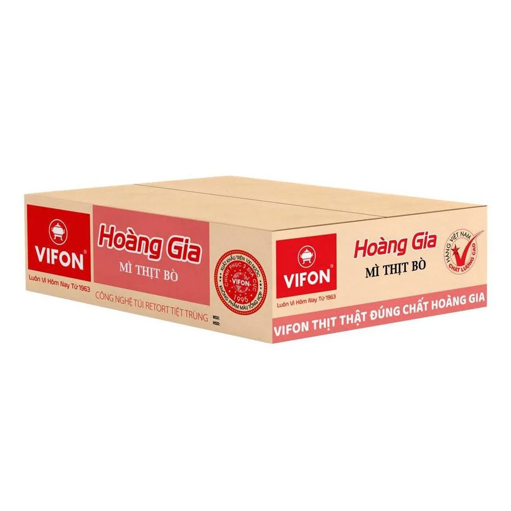 Thùng 18 Gói Mì Hoàng Gia Vị Thịt Bò 130g