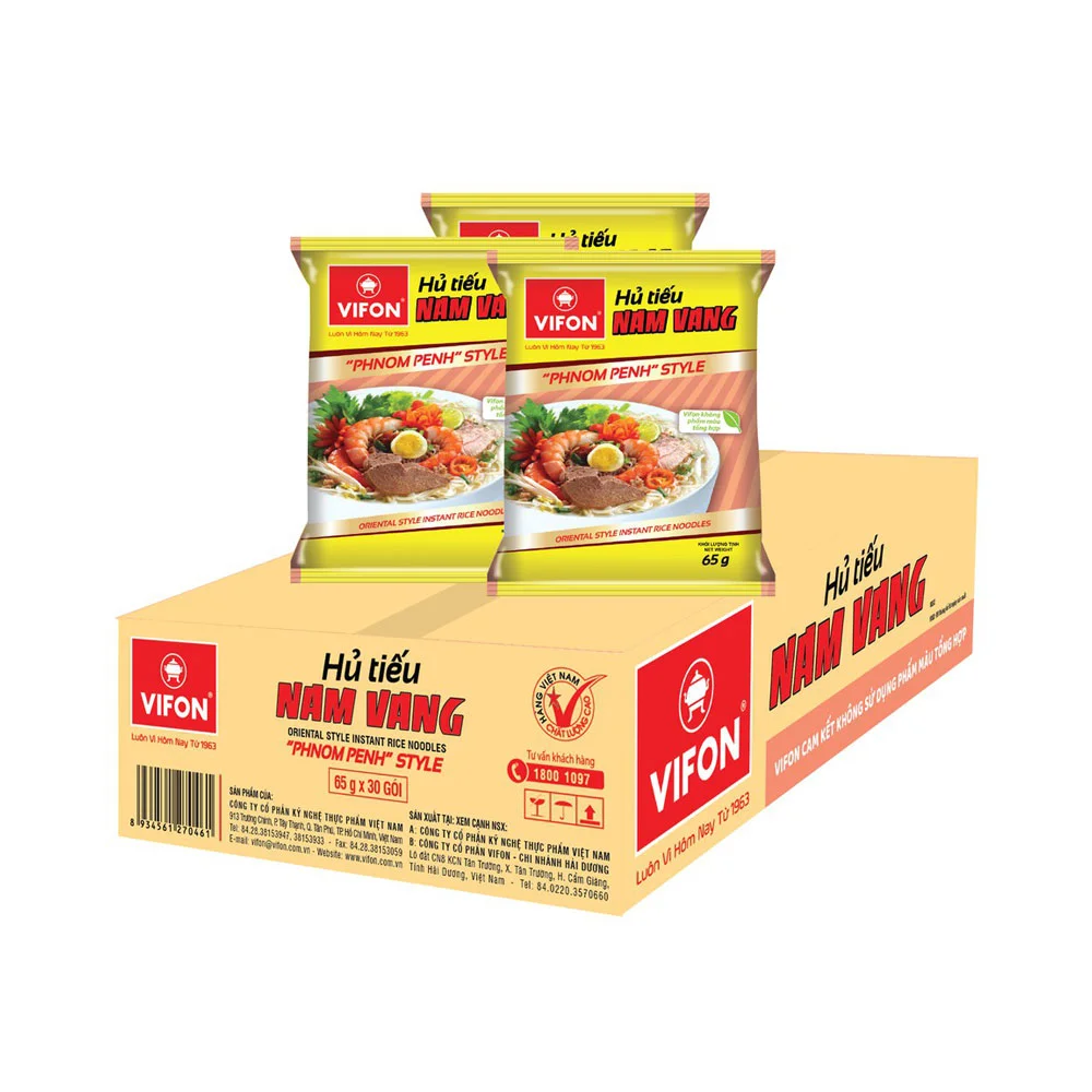 Thùng 30 Gói Hủ Tiếu Nam Vang Vifon Không Thịt 65g