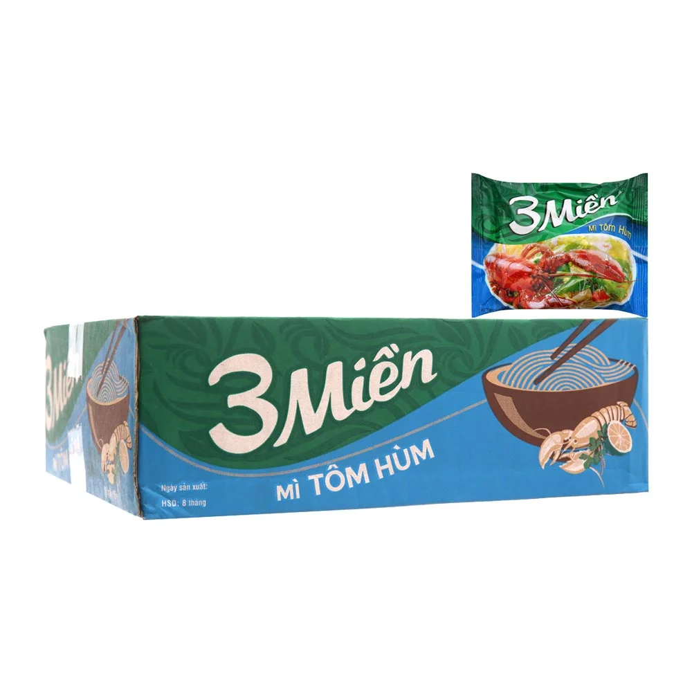 Thùng 30 Gói Mì Reeva 3 Miền Tôm Hùm 65g