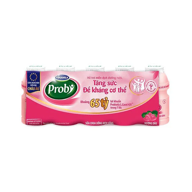 Sữa Chua Uống Men Sống Probi Dâu Thùng 50x65ml
