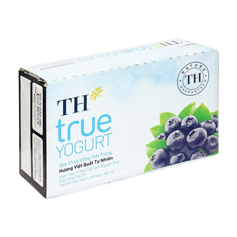 Sữa Chua Uống Tiệt Trùng TH Việt Quất 48x180ml