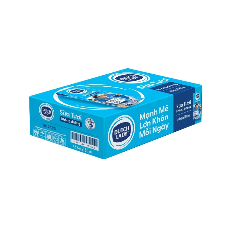 Sữa Tiệt Trùng Dutch Lady Không Đường 48x180ml